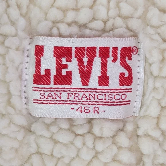 Levi's Type 3 Trucker Vintage USA Heavy Sherpa Lined Jean Jacket Coat 46R